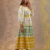 Green and Yellow Adila Dress - Image 3
