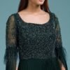 Pine Grove Green Sequins Embroidered Georgette Indowestern Gowns - Image 2