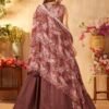Rose Brown Sequins Embroidered Crepe Party Wear Lehenga - Image 7